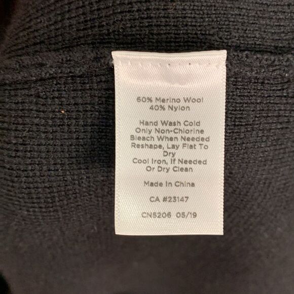 Talbots open front longline wool blend color block cardigan petite brown black - Picture 6 of 8